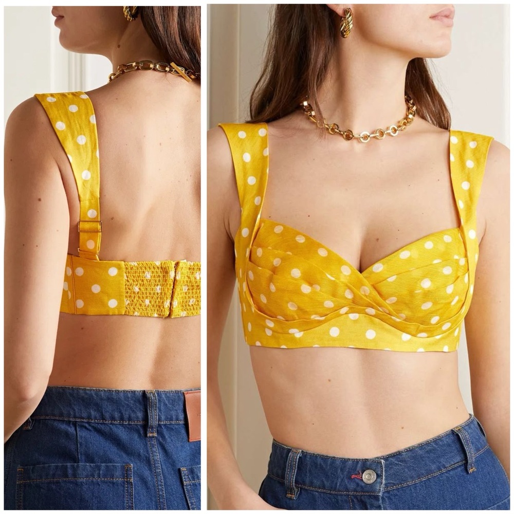Zimmermann high Tide' Linen Bralette Top